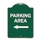 Signmission Designer Series Parking Area W/ Left Arrow, Green & White Aluminum Sign, 18" x 24", GW-1824-23466 A-DES-GW-1824-23466 - alternate 1